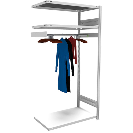 Boltless cloakroom shelving unit, HxWxD 2000 x 1000 x 600 mm, extension shelf unit.