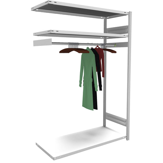 Boltless cloakroom shelving unit, HxWxD 2000 x 1300 x 600 mm, extension shelf unit.