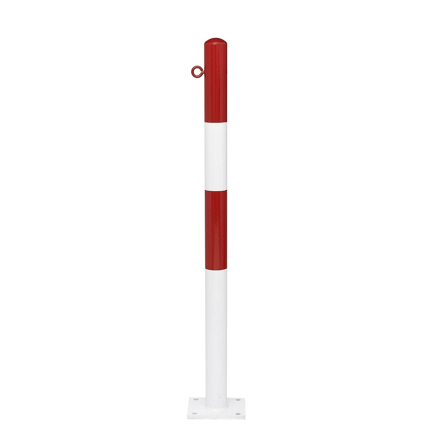 Bollard Morion, for bolting in place, Ø 60 mm, painted red/white, 1 eyelet.