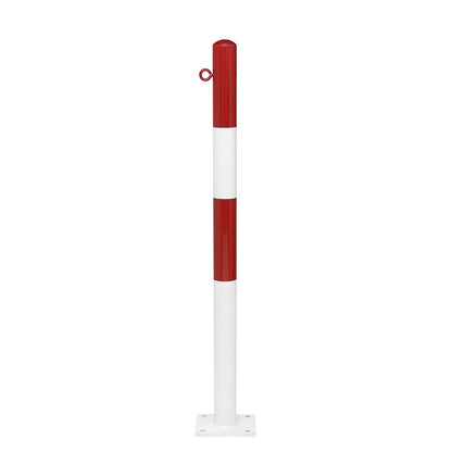 Bollard Morion, for bolting in place, Ø 60 mm, painted red/white, 1 eyelet.
