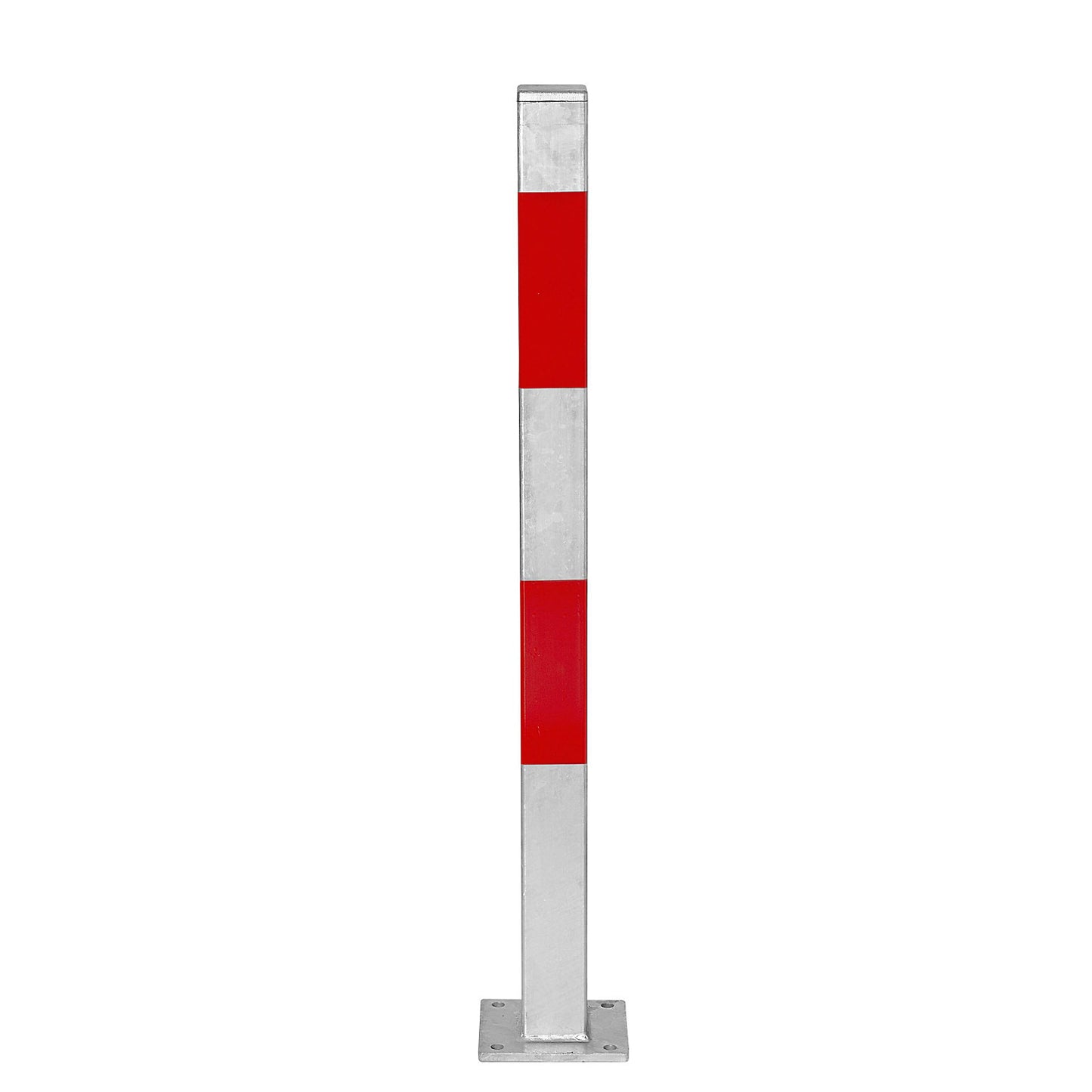 Bollard Morion, for bolting in place, 70 x 70 mm, hot dip galvanised / reflective red.