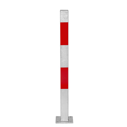 Bollard Morion, for bolting in place, 70 x 70 mm, hot dip galvanised / reflective red.