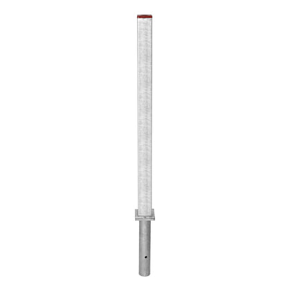 Barrier post made of steel, for setting in concrete, 70 x 70 mm, hot dip galvanised.