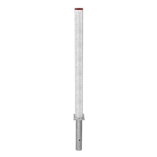 Barrier post made of steel, for setting in concrete, 70 x 70 mm, hot dip galvanised.