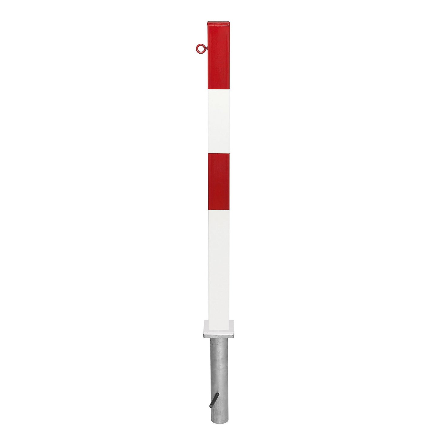 Barrier post, Ø 76 mm, 1 chain eyelet on the left.