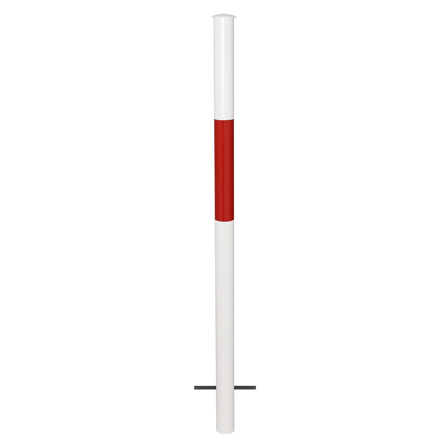 Railing system, upright for setting in concrete, red/white.