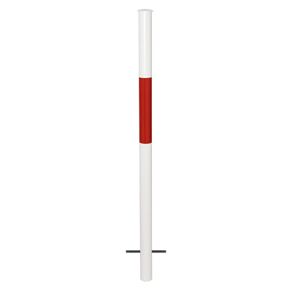 Railing system, upright for setting in concrete, red/white.