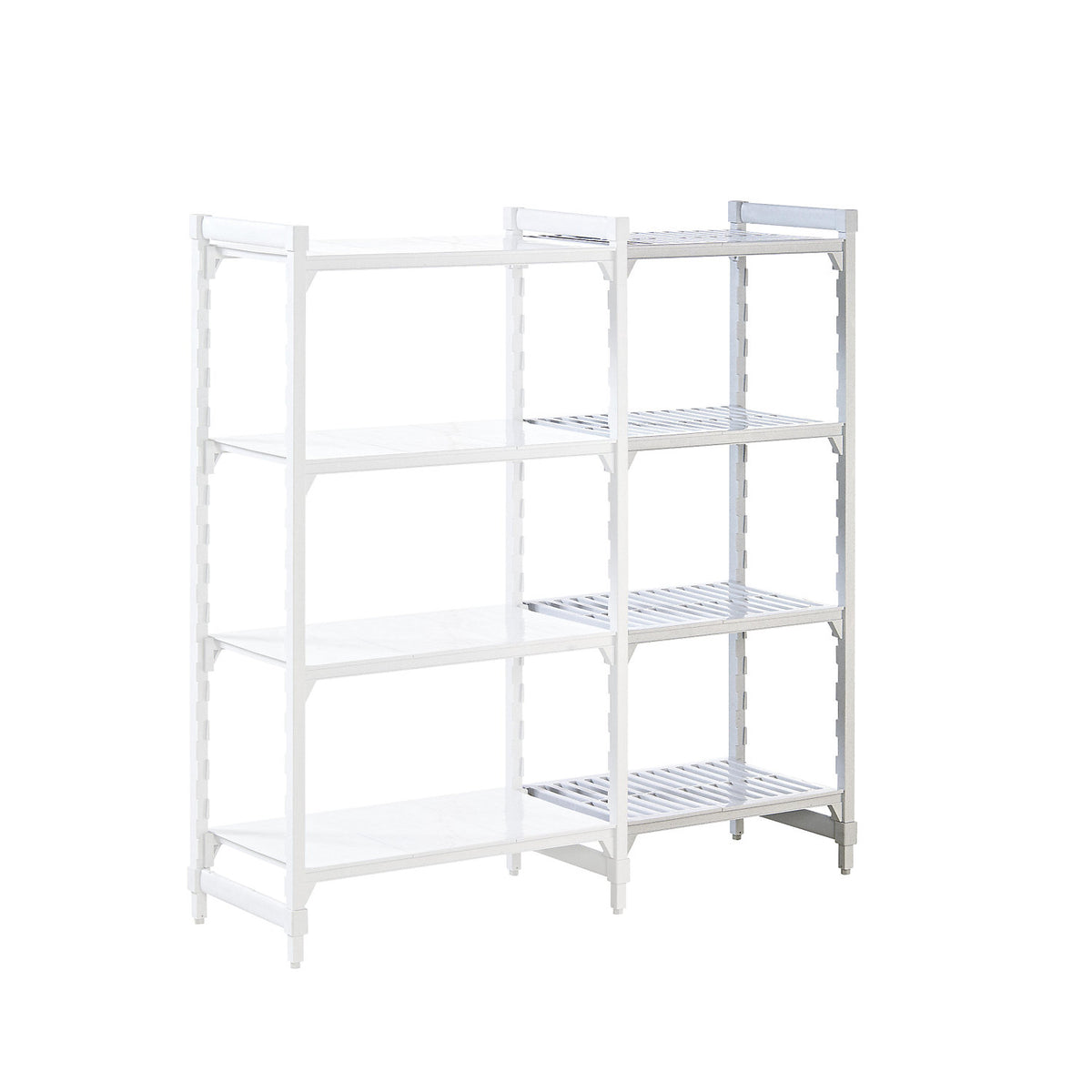 PREMIUM plastic boltless shelving unit system, shelf WxD 700 x 600 mm, extension shelf unit, width 735 mm, slotted base.