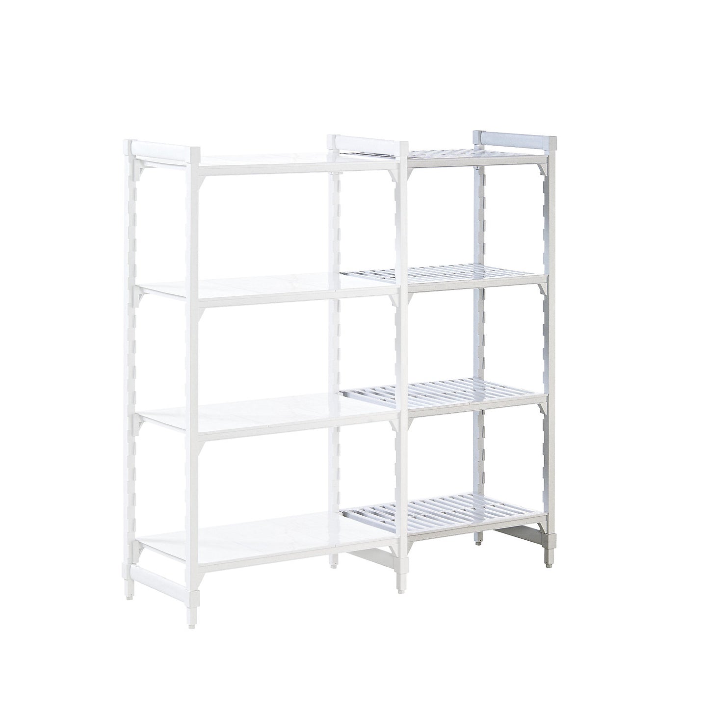 PREMIUM plastic boltless shelving unit system, shelf WxD 700 x 600 mm, extension shelf unit, width 735 mm, slotted base.