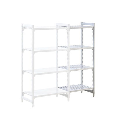 PREMIUM plastic boltless shelving unit system, shelf WxD 700 x 600 mm, extension shelf unit, width 735 mm, slotted base.