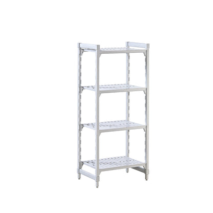 PREMIUM plastic boltless shelving unit system, shelf WxD 700 x 500 mm, standard shelf unit, width 770 mm, slotted base.