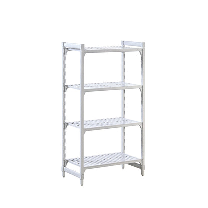 PREMIUM plastic boltless shelving unit system, shelf WxD 900 x 500 mm, standard shelf unit, width 970 mm, slotted base.