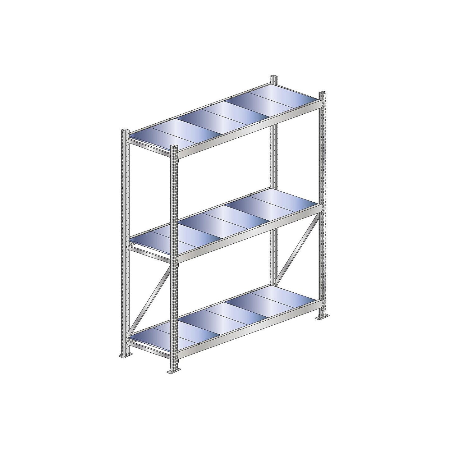 Wide span shelving unit, shelf load 500 kg, HxWxD 2000 x 1500 x 500 mm, standard shelf unit.