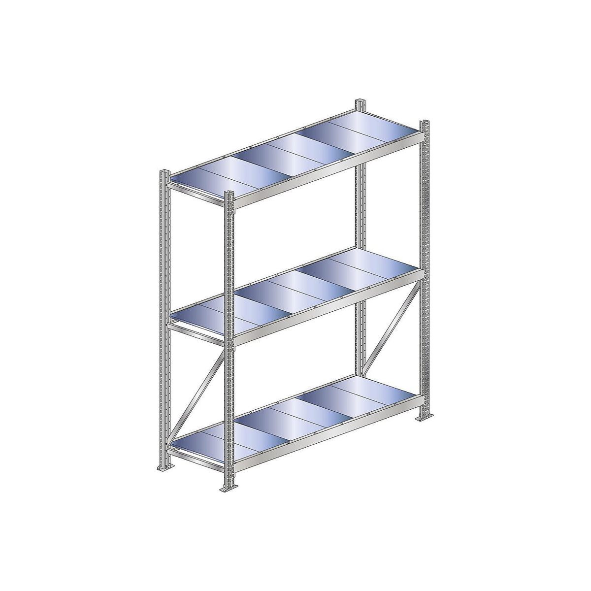 Wide span shelving unit, shelf load 500 kg, HxWxD 2000 x 1500 x 500 mm, standard shelf unit.