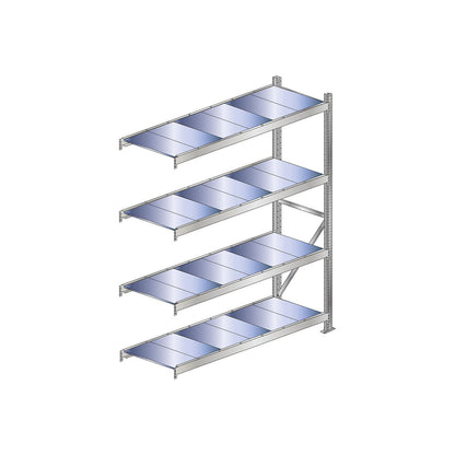 Wide span shelving unit, shelf load 500 kg, HxWxD 2500 x 2500 x 800 mm, extension shelf unit.