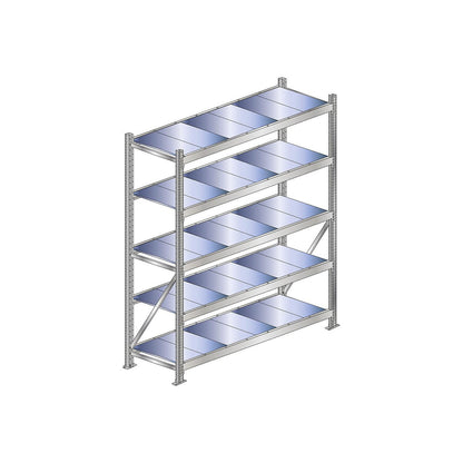 Wide span shelving unit, shelf load 500 kg, HxWxD 3000 x 2250 x 800 mm, standard shelf unit.