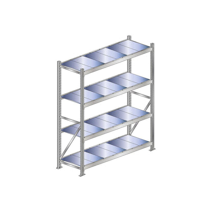 Wide span shelving unit, shelf load 500 kg, HxWxD 2500 x 1500 x 500 mm, standard shelf unit.