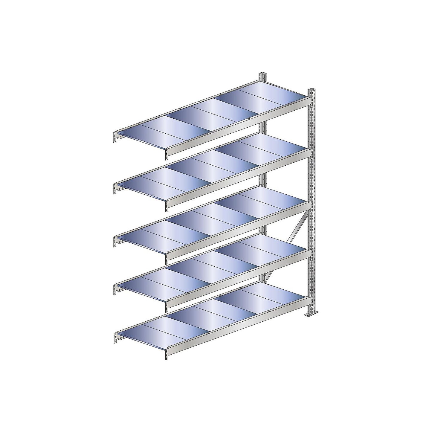 Wide span shelving unit, shelf load 500 kg, HxWxD 3000 x 2250 x 800 mm, extension shelf unit.