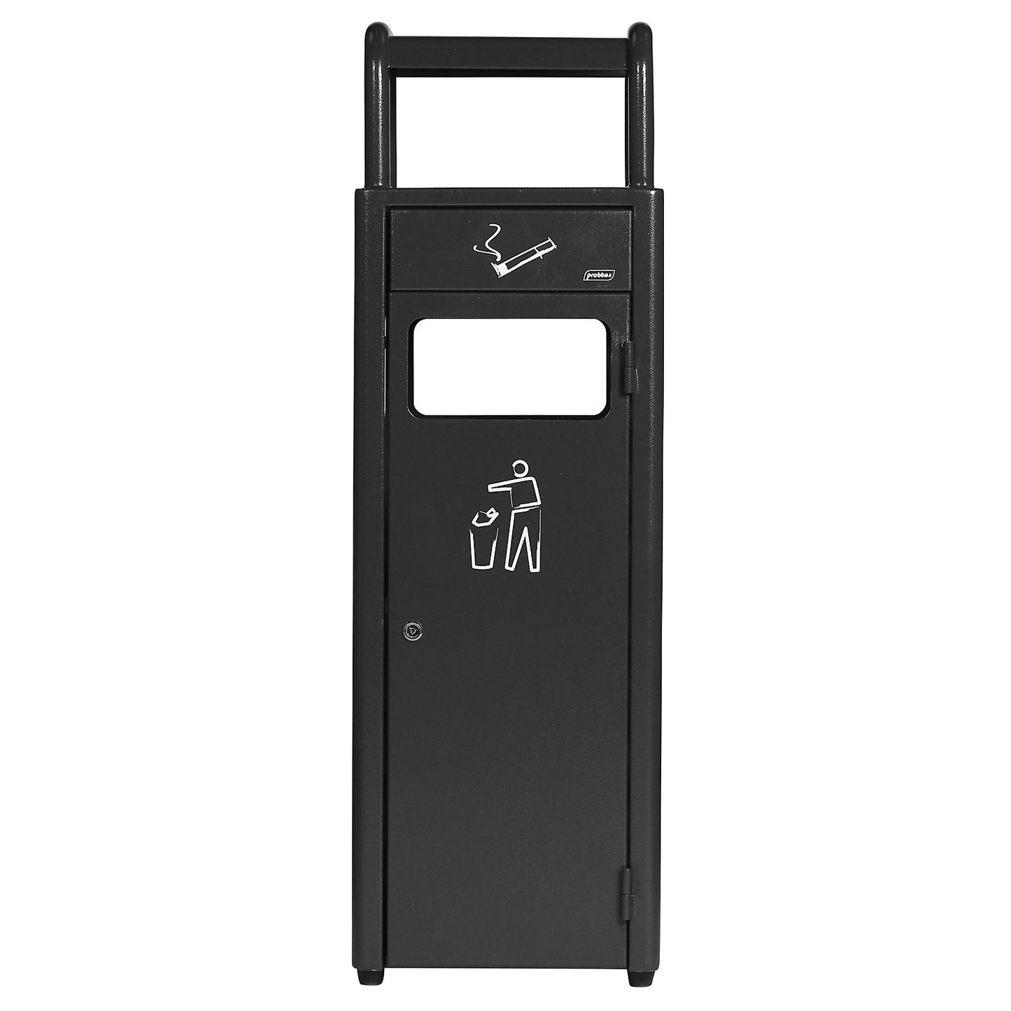 Combination ashtray, capacity 24 l, WxHxD 300 x 960 x 25 mm, charcoal.