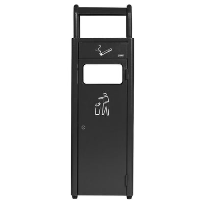 Combination ashtray, capacity 24 l, WxHxD 300 x 960 x 25 mm, charcoal.