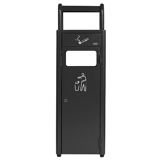 Combination ashtray, capacity 24 l, WxHxD 300 x 960 x 25 mm, charcoal.