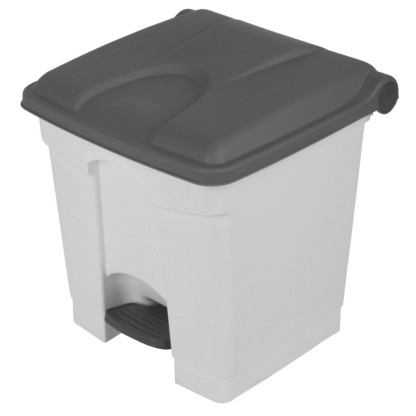 Foot pedal bin, capacity 30 l, WxHxD 410 x 435 x 400 mm, white, grey lid.