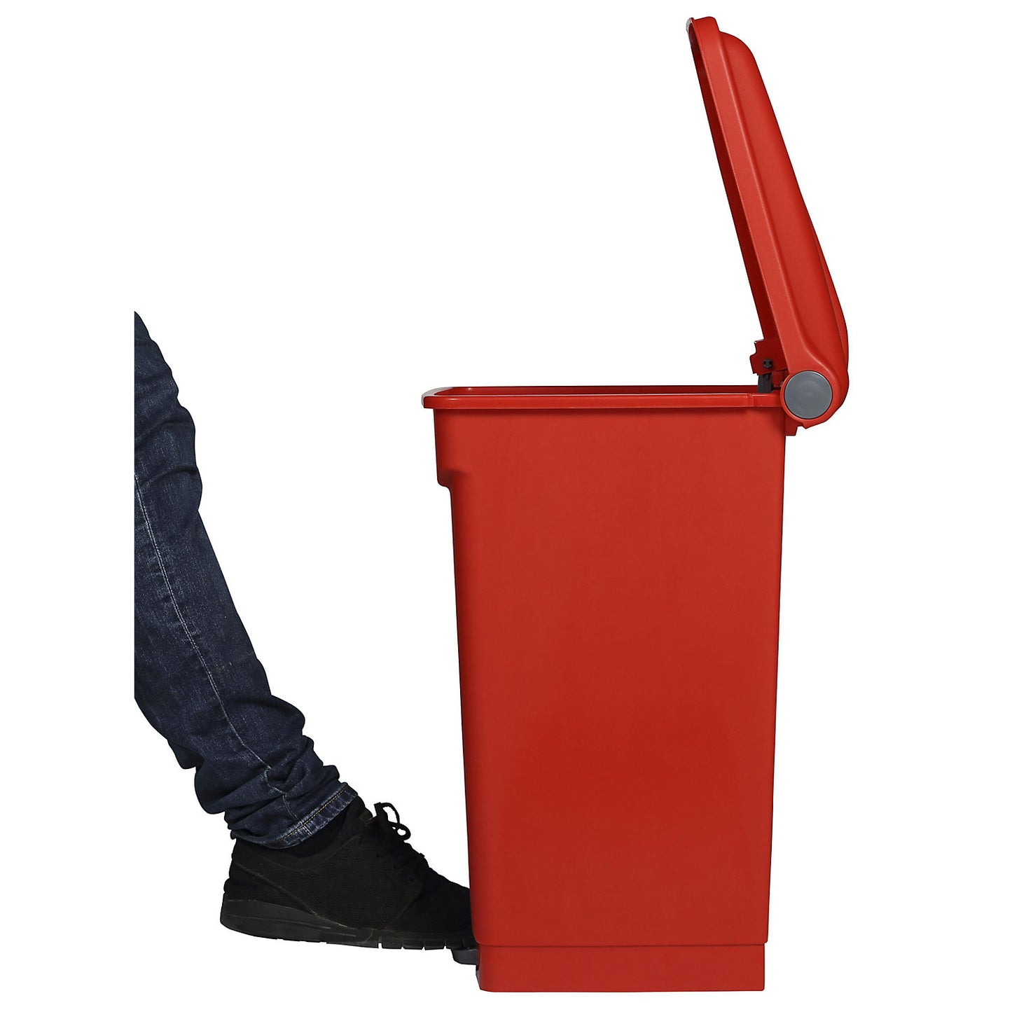 Foot pedal bin, capacity 45 l, WxHxD 410 x 600 x 400 mm, white, green lid.