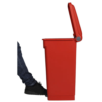 Foot pedal bin, capacity 70 l, WxHxD 505 x 675 x 415 mm, white, blue lid.