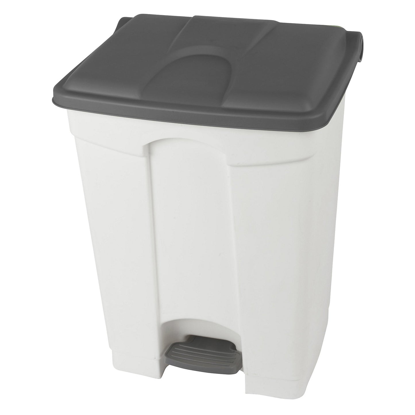 Foot pedal bin, capacity 70 l, WxHxD 505 x 675 x 415 mm, white, grey lid.