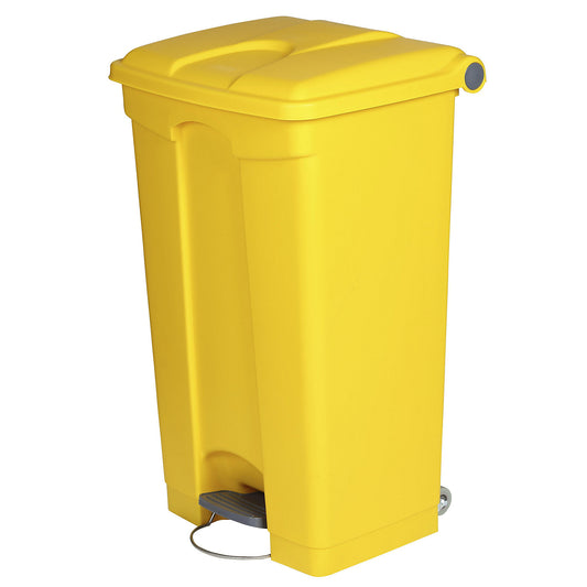 Foot pedal bin, capacity 90 l, WxHxD 505 x 790 x 410 mm, yellow.