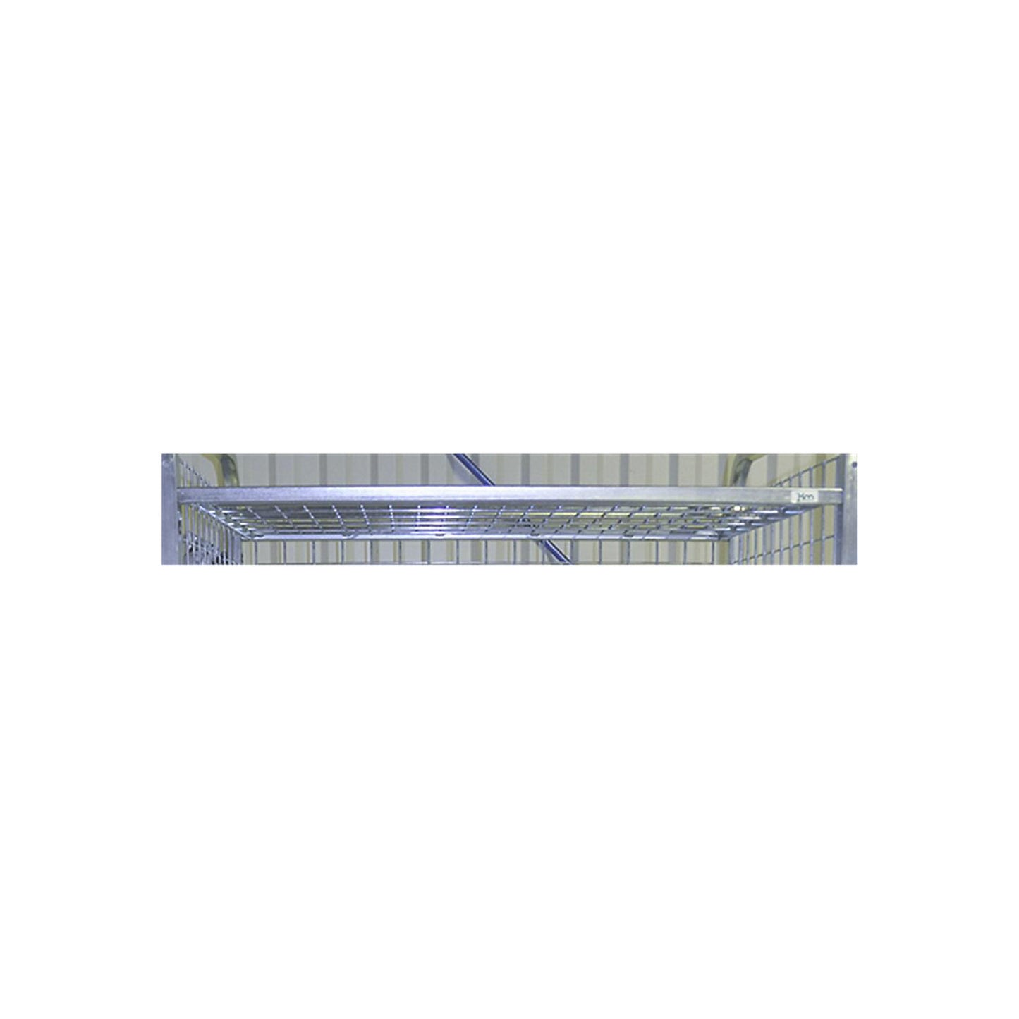 Mesh shelf, electrolytically zinc plated, HxWxD 20 x 845 x 615 mm.