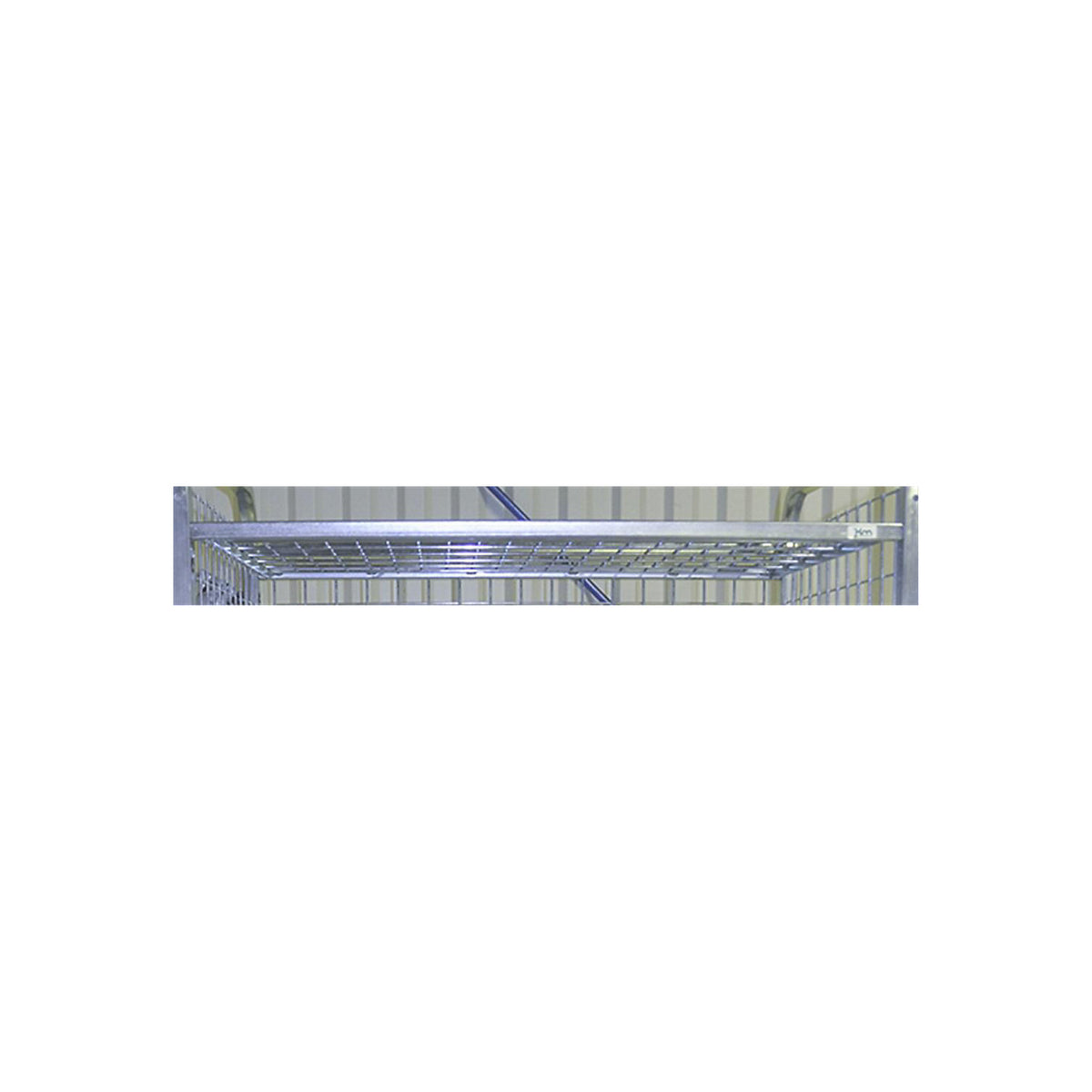 Mesh shelf, electrolytically zinc plated, HxWxD 20 x 845 x 615 mm.