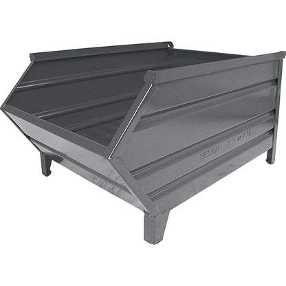 Box pallet made of sheet steel, with access opening, LxW 1000 / 800 x 500 mm, grey.