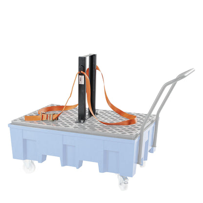 Drum restraint strap / tension strap mechanism, for mobile 2 drum sumps, height 600 mm.