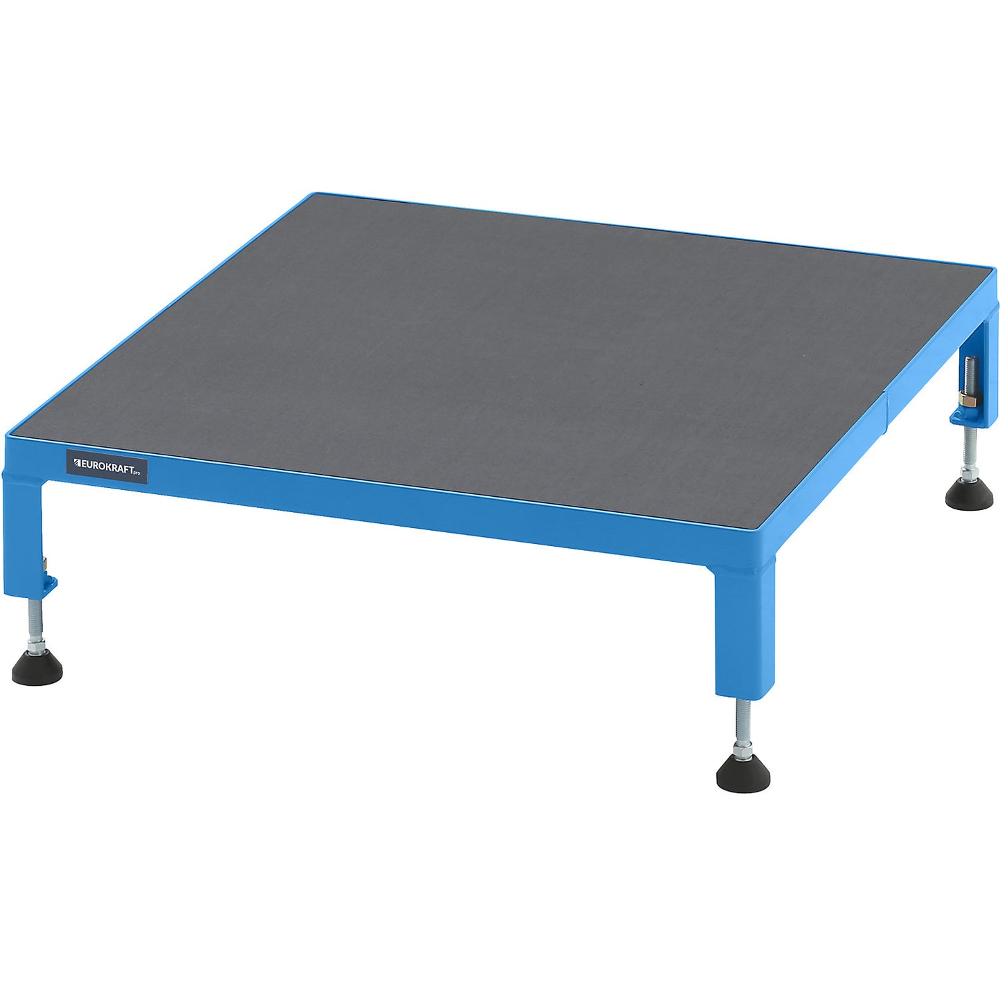 Working platform, height adjustable from 165 - 230 mm, with phenolic plywood panel, platform LxW 610 x 610 mm, light blue.