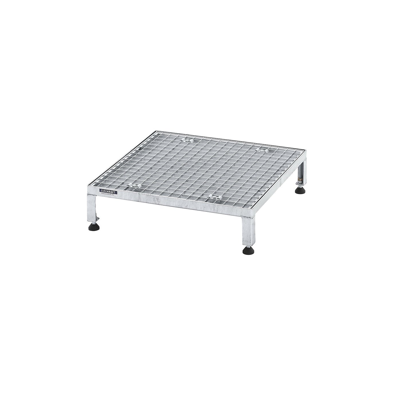 Working platform, height adjustable from 165 - 230 mm, with mesh plate, platform LxW 610 x 610 mm, hot dip galvanised.