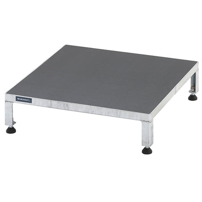 Working platform, height adjustable from 165 - 230 mm, with phenolic plywood panel, platform LxW 610 x 610 mm, hot dip galvanised.