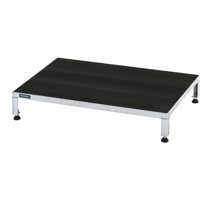 Working platform, height adjustable from 165 - 230 mm, with ribbed rubber plate, platform LxW 910 x 610 mm, hot dip galvanised.