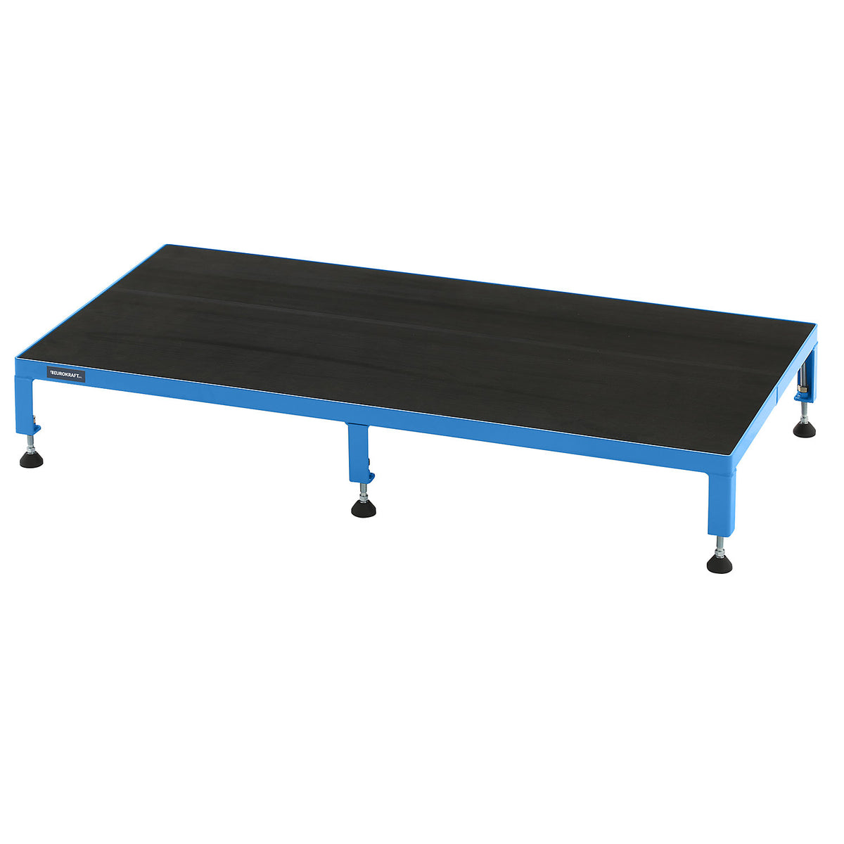 Working platform, height adjustable from 165 - 230 mm, with ribbed rubber plate, platform LxW 1210 x 610 mm, light blue.