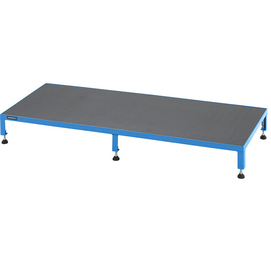 Working platform, height adjustable from 165 - 230 mm, with phenolic plywood panel, platform LxW 1510 x 610 mm, light blue.