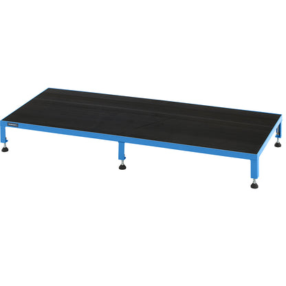 Working platform, height adjustable from 165 - 230 mm, with ribbed rubber plate, platform LxW 1510 x 610 mm, light blue.