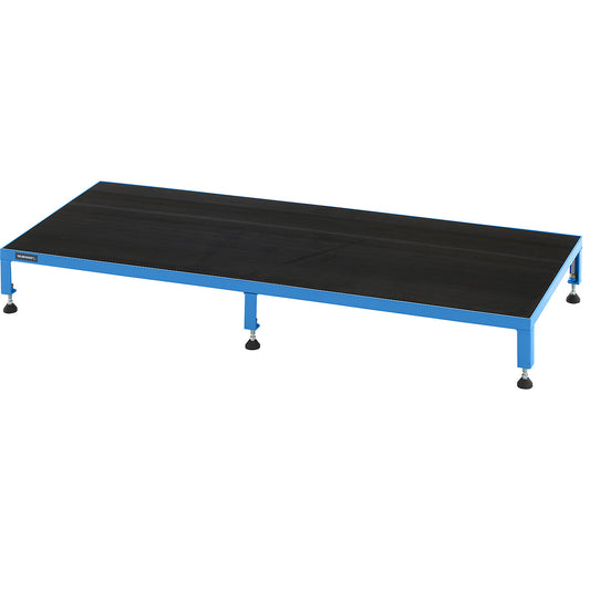 Working platform, height adjustable from 165 - 230 mm, with ribbed rubber plate, platform LxW 1510 x 610 mm, light blue.