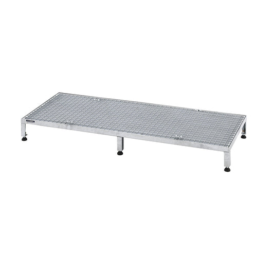 Working platform, height adjustable from 165 - 230 mm, with mesh plate, platform LxW 1510 x 610 mm, hot dip galvanised.