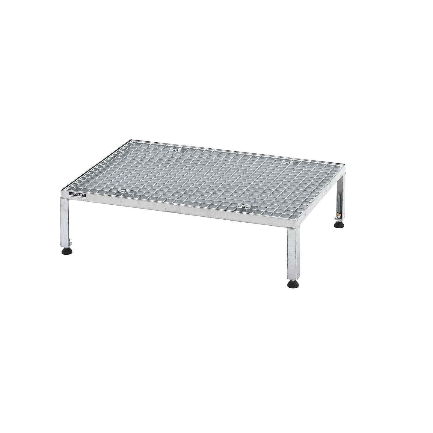 Working platform, height adjustable from 255 - 320 mm, with mesh plate, platform LxW 910 x 610 mm, hot dip galvanised.