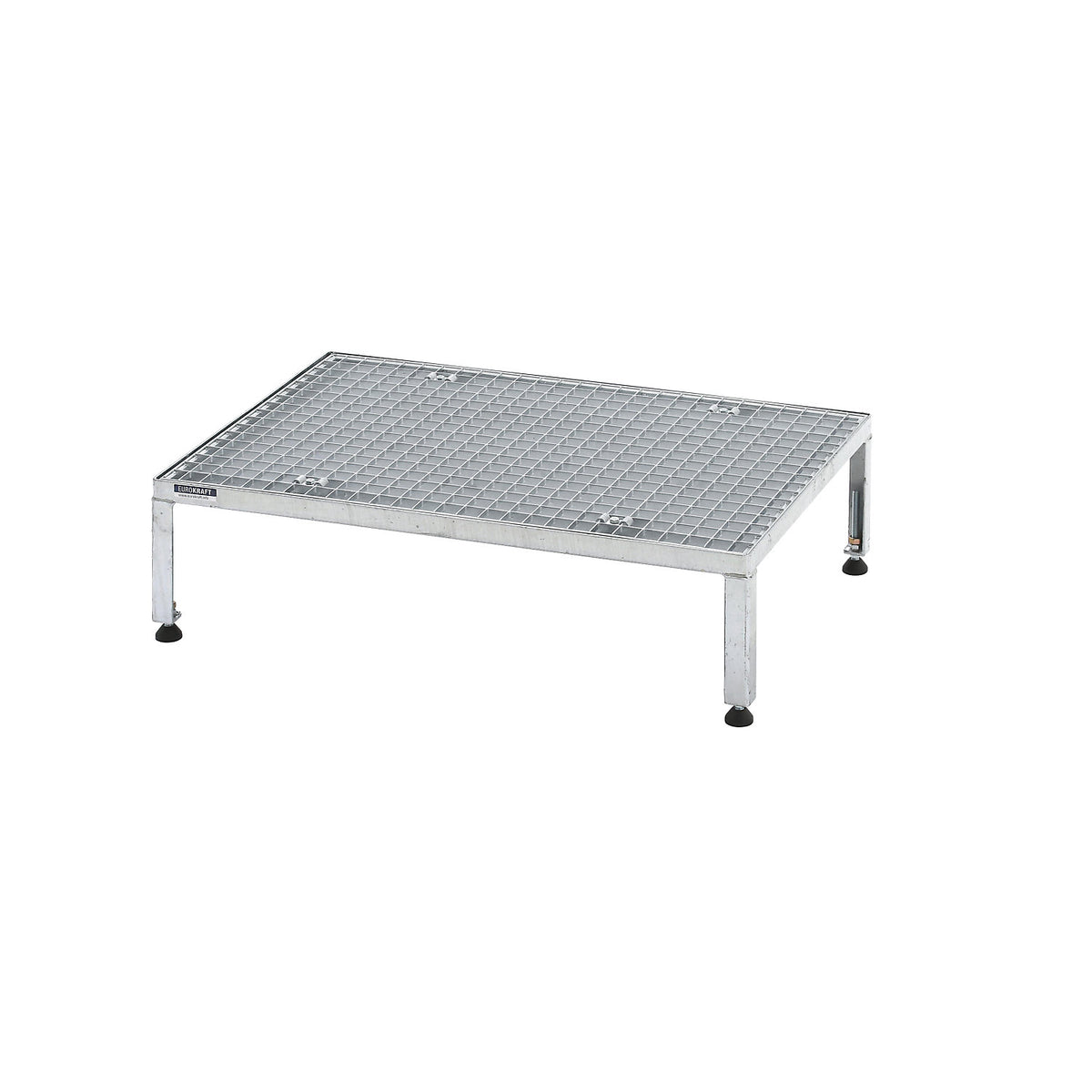 Working platform, height adjustable from 255 - 320 mm, with mesh plate, platform LxW 910 x 610 mm, hot dip galvanised.