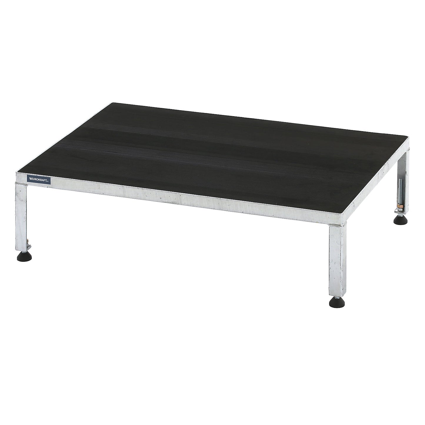Working platform, height adjustable from 255 - 320 mm, with ribbed rubber plate, platform LxW 910 x 610 mm, hot dip galvanised.