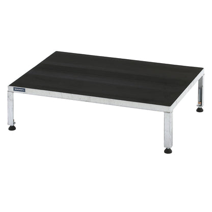 Working platform, height adjustable from 255 - 320 mm, with ribbed rubber plate, platform LxW 910 x 610 mm, hot dip galvanised.