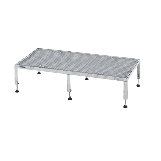 Working platform, height adjustable from 255 - 320 mm, with mesh plate, platform LxW 1210 x 610 mm, hot dip galvanised.