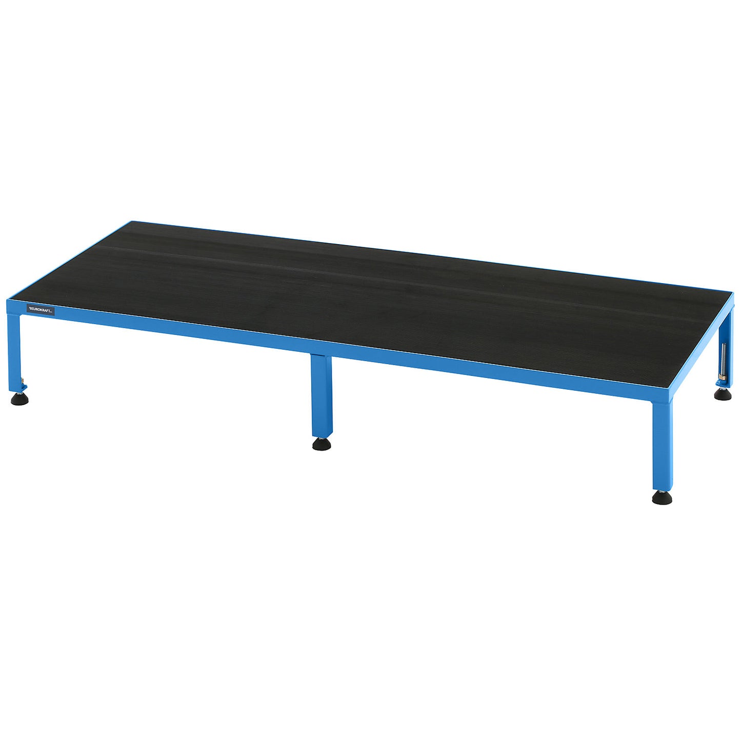 Working platform, height adjustable from 255 - 320 mm, with ribbed rubber plate, platform LxW 1510 x 610 mm, light blue.