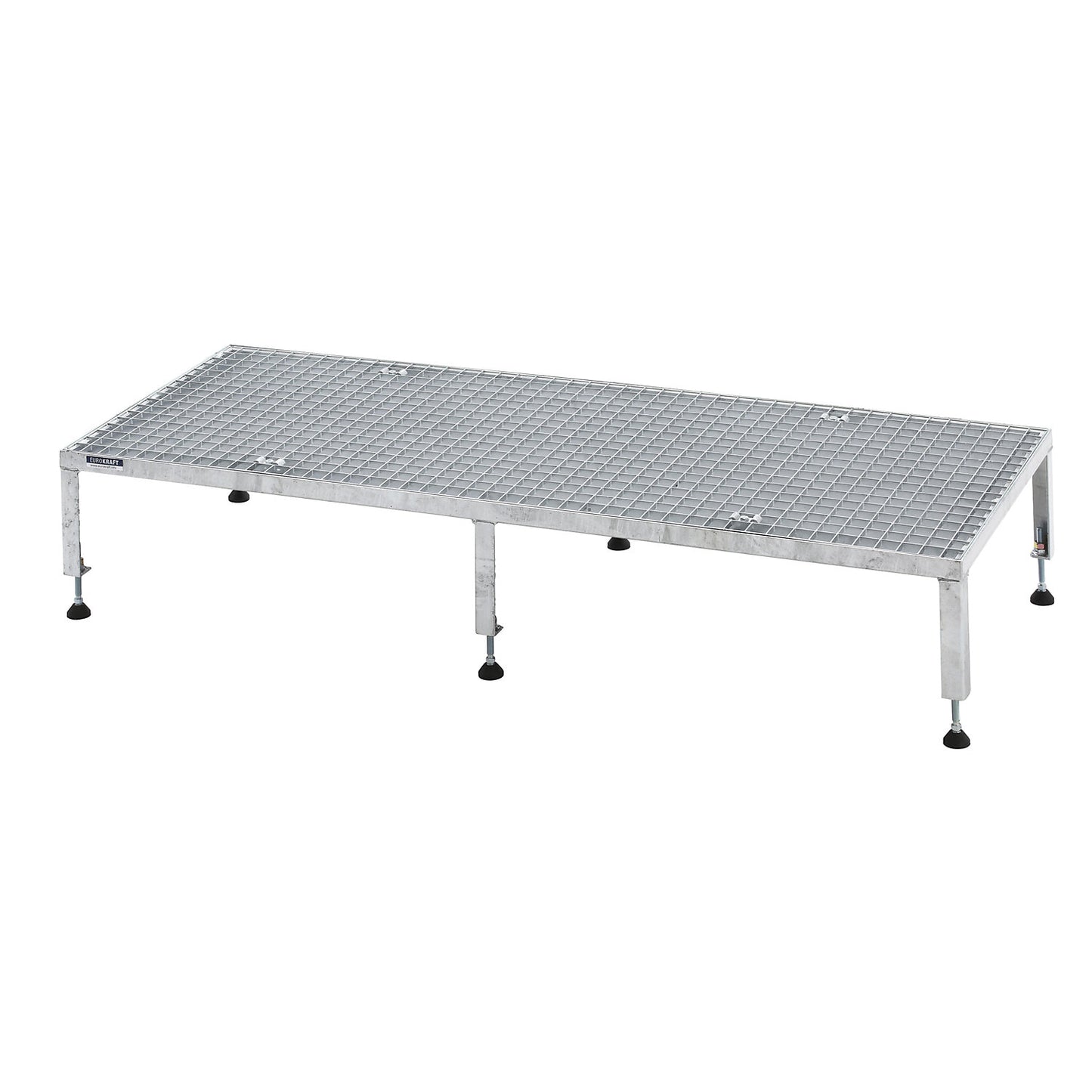 Working platform, height adjustable from 255 - 320 mm, with mesh plate, platform LxW 1510 x 610 mm, hot dip galvanised.
